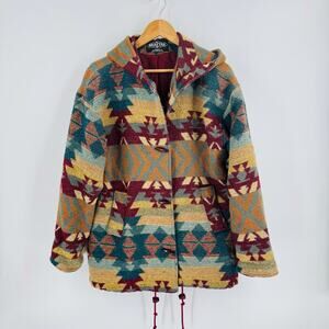 Vintage‎ Braetan Hooded Coat Southwest Aztec Pattern Toggle Jacket Women’s S